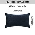 thumbnail image 5 of Unique Bargains Solid Striped Soft Sofa Decorative Pillow Covers (2 Count) Dark Blue 12" x 20", 5 of 6