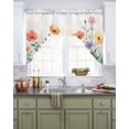 thumbnail image 2 of Farm Wildflowers Kitchen Curtains Swag Valance for Windows/Bathroom/Cafe, Watercolor Daisy Butterfly Floral Rod Pocket Drape Panel Swag Curtain Valance for Bedroom/Living Room 55''x36'', 2 of 6