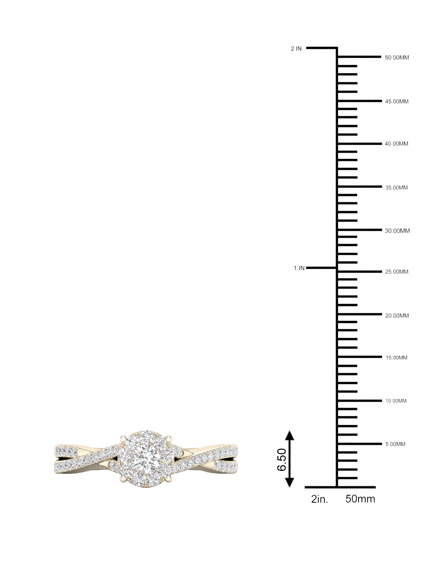 1/2 Carat T.W. Diamond 10kt Yellow Gold Criss Cross Engagement Ring