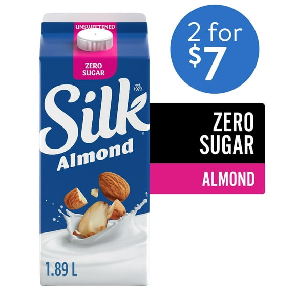 Silk Almond Milk Alternative, Unsweetened, Dairy Free, 1.89 L