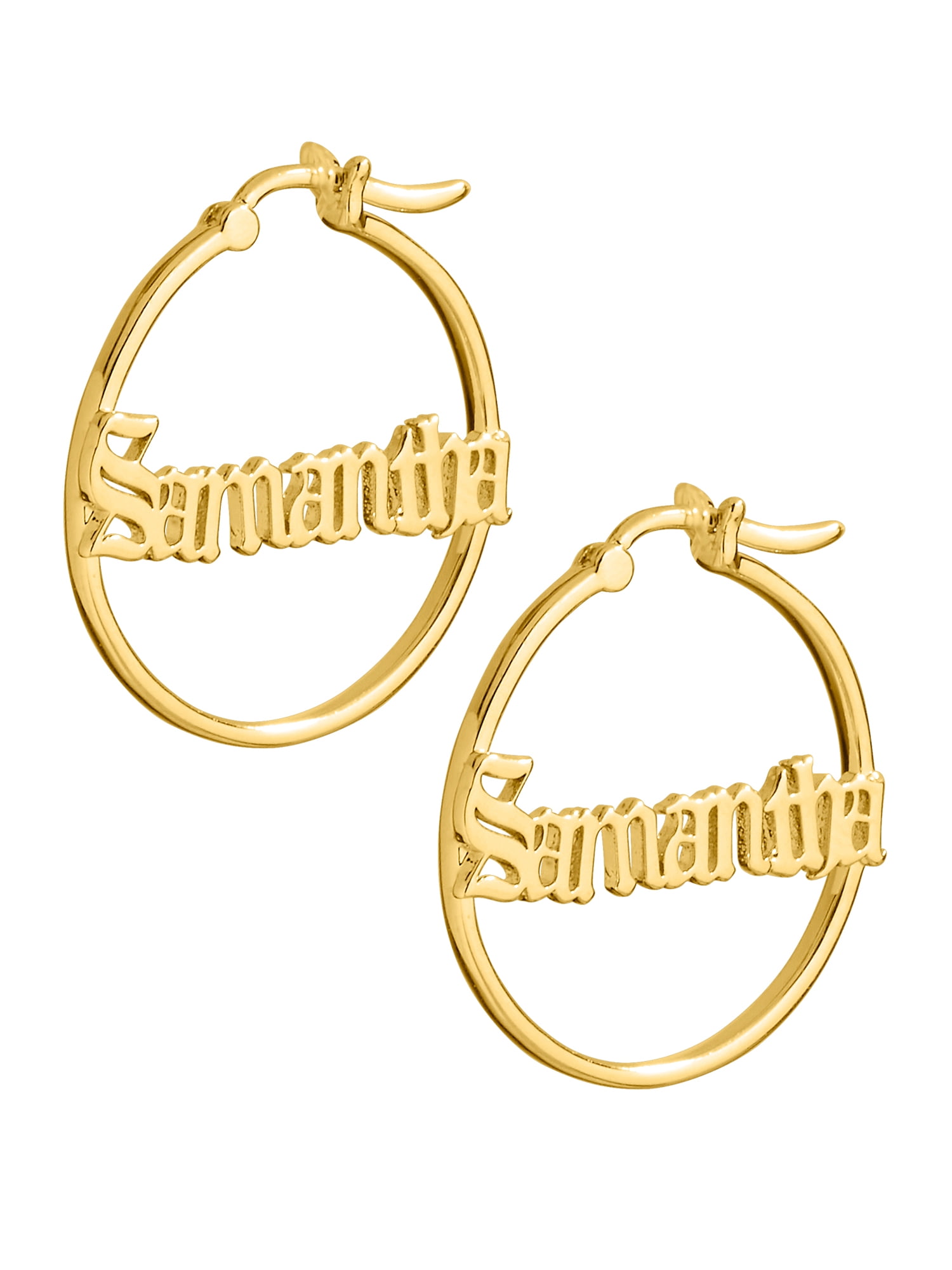 Personalized Planet Women's Old English Name Hoop - Small