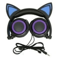 thumbnail image 2 of Wired Headphone, Comfortable Foldable Wrap Around Design LED Light Cat Ear Design Cute Kids Headset  For Computers, 2 of 8