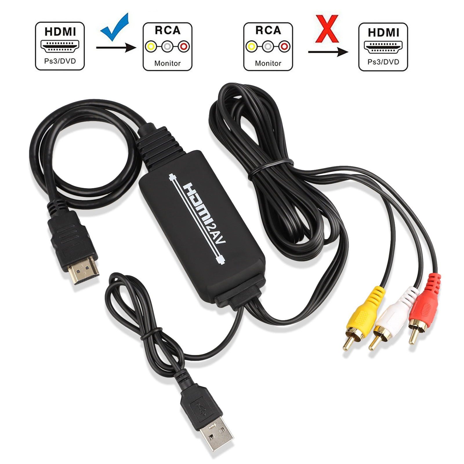 HDMI zu AV 3RCA CVBs Composite Video Audio Kabel Konverter EEEkit HDMI zu RCA