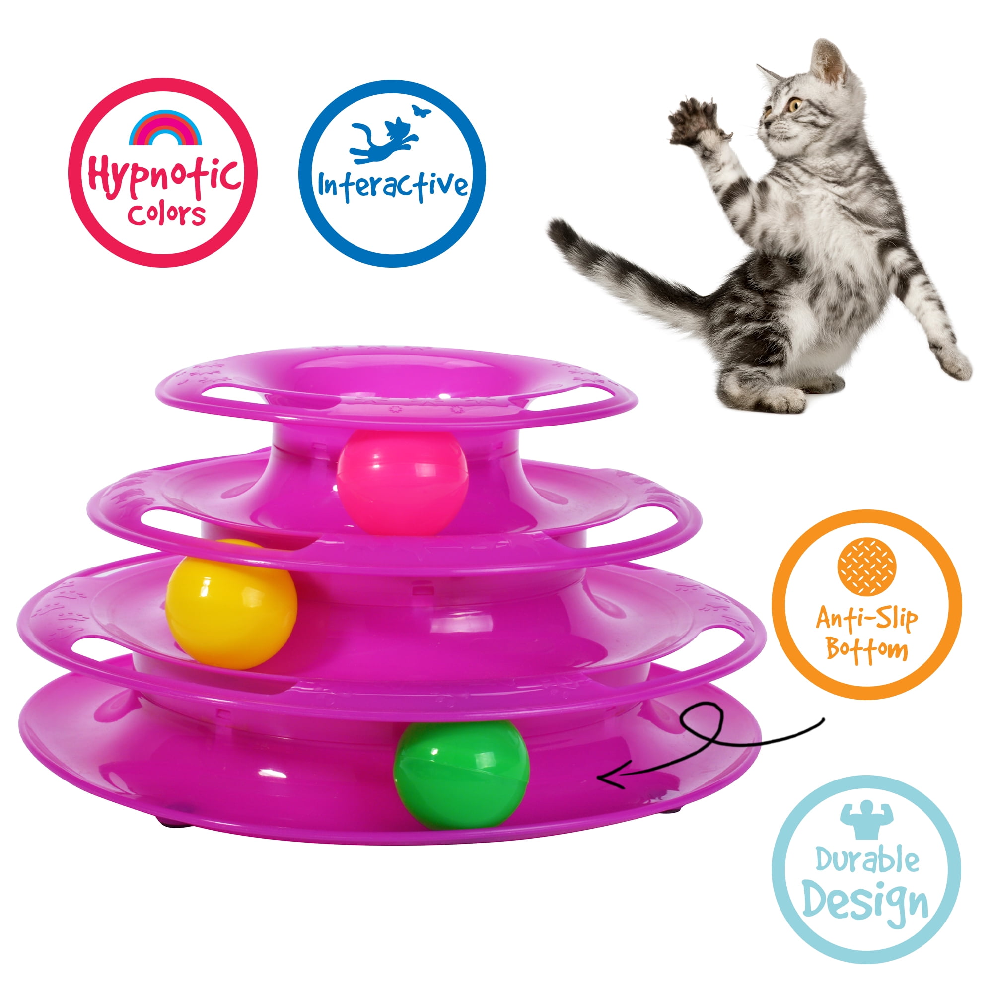 Tower of Tracks Interactive 3-Tier Cat Toy, Multi