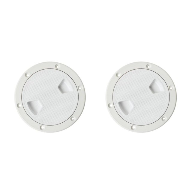Sidaley Cubierta de escotilla de acceso para barco marino RV, color blanco, 4.0 in, placa de cubierta atornillable 4 pulgadas 2piezas