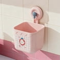 thumbnail image 2 of Wall Mounted Storage Basket No Drilling Bathroom Organizer Plastic Kitchen Sink Draining Rack for Washcloth Towel Suction Cup Free Storage Box Blue, 2 of 7