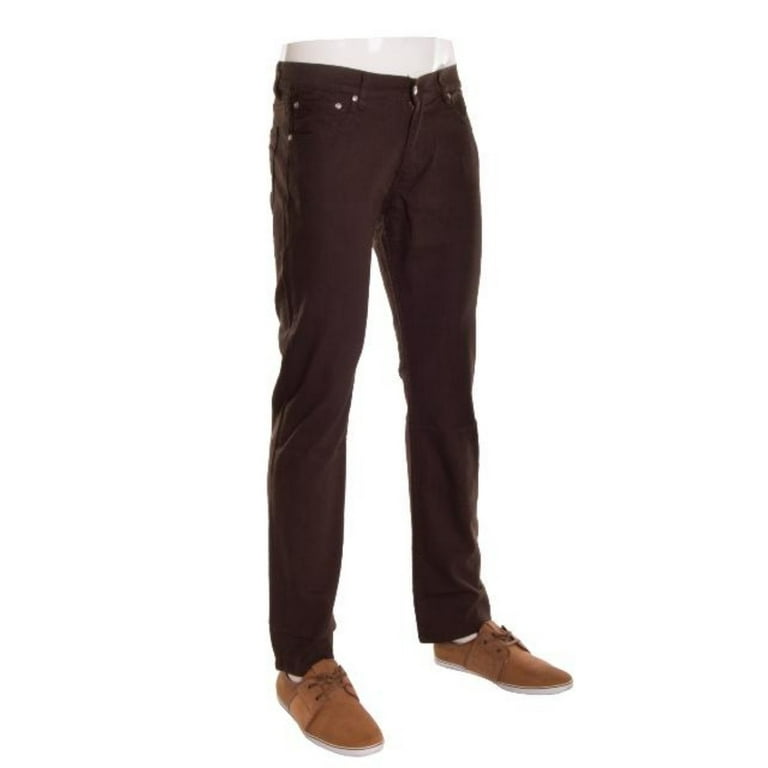 Hawks Bay Men S Premium Skinny Fit Jeans Colored Luxe Trousers Brown 32 30 Walmart Com