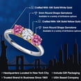 thumbnail image 2 of Gem Stone King 10K Two Tone Gold White Moissanite and Pink Moissanite Engagement Ring for Women | 1.50 Cttw | Round 5MM | Gemstone Birthstone | Size 5, 2 of 7