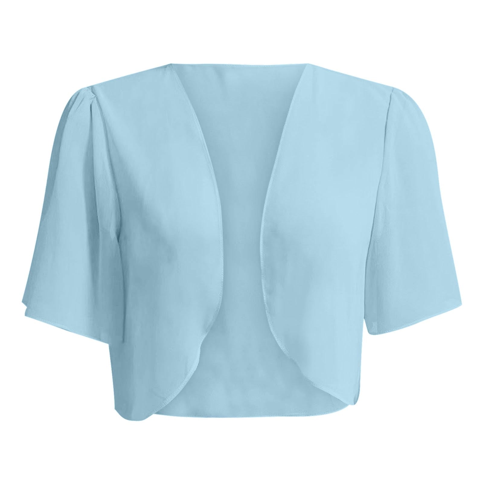 トップス ACCORDION /COTTON SHEER BOLERO VEKDONE Women Bolero Shrug Soft Chiffon Open Front Sheer Short