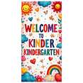 thumbnail image 2 of LUUFILx Welcome Kindergarten Banner Colorful Rainbow Heart Decorations for Children School Classroom Props Party Supplies Backdrop Wall Hanging Decor, 2 of 8