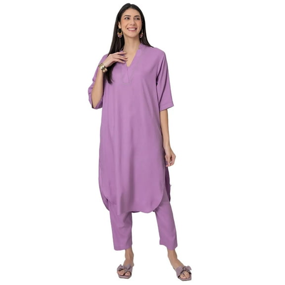 Moomaya Exclusive, Loosefit Kurta and Pants Set, Soft and Comfy Viscose Coord Set With Pockets
