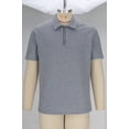 thumbnail image 6 of Fnooota Mens Polo Shirts with Collar, Casual 2025 Zipper Short Sleeve Summer Shirts Gray Size 3XL, 6 of 8