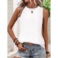 thumbnail image 6 of Tank Tops for Women Sleeveless Eyelet Shirts White L, 6 of 7