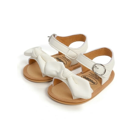 

Amuver Baby Sandals Creative Knotted Bows Embellished Ring Buckles Adjustable Non-Slip Summer Outdoor Flats Shoes