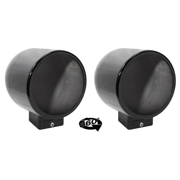 2) Rockville MAC80B 7.7" 360° Swivel Black Aluminum Surface Mount Speaker Pods