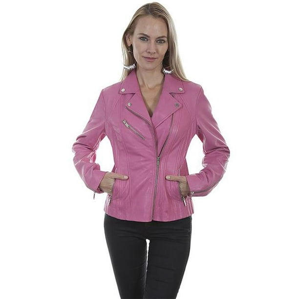 Scully Leather - Scully L1001-23-XL Ladies Moto Jacket, Pink - Extra ...