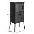 thumbnail image 2 of Creative Co-Op Metal Storage Cabinet with 3 Drawers, Antique Black, 2 of 12