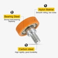 thumbnail image 4 of 6 PCS Drawer Rollers 6x22mm Nylon Bearing Roller Replacement Wheels, Orange, 4 of 6