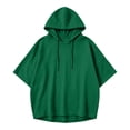 thumbnail image 4 of MOONDU Women's Short Sleeve Hoodie Hooded Sweatshirt Drawstring Pullover Solid Color Loose Fit Casual Summer Top for Gym Yoga Everyday Wear 8 Colors S-XXL, 4 of 7