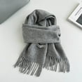 thumbnail image 4 of 100% Pure Wool Scarf for Women & Men, 11 Color Soft & Warm Winter Wrap with Fringe,180*30cm,brown, 4 of 13