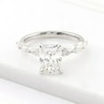 thumbnail image 5 of Cora Jewellery 2.5CT Radiant Moissanite Solitaire Engagement Ring For Women, 10K White Gold, 5 of 7