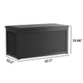 thumbnail image 2 of PATIOEASY 260 Gallon Outdoor Storage Box Waterproof Lockable Resin Deck Box, Patio Storage Bin for Storing Furniture, Tools, UV-Resistant Black, 2 of 8