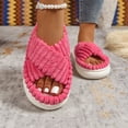 thumbnail image 3 of Mepaouo Platform Slippers for Women Corduroy Crossbands Open Toe Slides Indoor Outdoor House Bedroom Shoes, 3 of 9