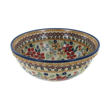 - Polish Pottery Red Daisy Cereal/Soup Bowl