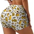 thumbnail image 2 of Wukai Cute Bee Print Pack Biker Shorts for Women Yoga Workout Gym Running Scrunch Active Shorts-, 2 of 8
