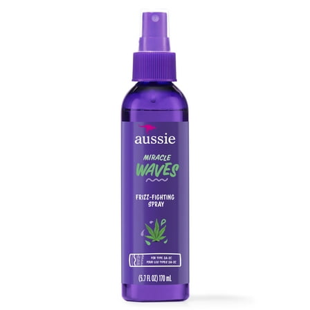 Aussie Miracle Waves Frizz-Fighting Spray with Hemp Seed Oil, Sulfate Free, 5.7 fl. oz.