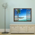 thumbnail image 3 of IDEA4WALL Clean Coastal Scene in Fake Brown Window Wallpaper Removable Wall Mural Sticker Decal-24x32 inches, 3 of 4