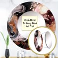 thumbnail image 3 of Designart "Chromatic Agate in Pink and Black I" Abstract Pink Large Round Mirror - Round Mirror Wall Décor - Modern Round Printed Mirror 29" x 29" Inch, 3 of 5