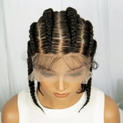 Synthetic Full Lace Cornrow Box Braids Wig 14Inches Short Braided Lace Front Wigs for Women Jumbo Knotless Box Braid Lace Wigs
