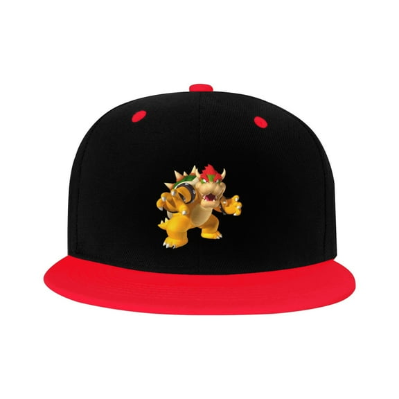 Super Bowser Kid'S Cartoon Baseball Cap,Adjustable Hip Hop Hat Flat Brim, Breathable Sun Hat For Boys Girls Red