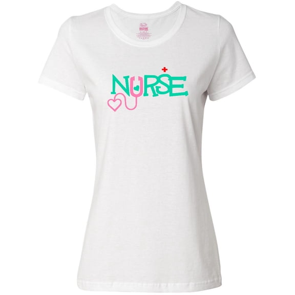 Inktastic Cute Nurse Stethoscope and Hat Women's T-Shirt