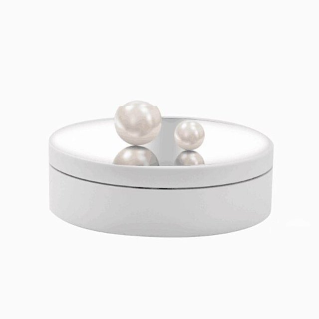 Maoww USB Powered Electric Rotating Display Stand Mirrors Turntable Jewelry Holder White Mirror