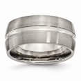 thumbnail image 1 of 10 mm Titanium Grooved Brushed & Polished Band - Size 13.5, 1 of 1