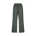 thumbnail image 3 of Women Fashion High Waisted Wide Leg Pants Drawstring Elastic Trousers Comfy Straight Leg Long Pants With Pockets Features: Womens Athletic Pants Dark Dress Pants Women Women's Work Pants plus Size 3x, 3 of 4