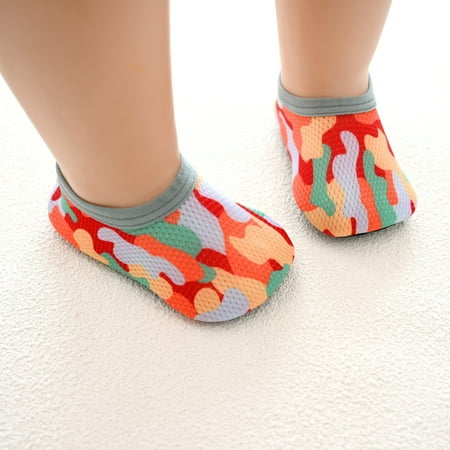 

Dopebox Sock Shoes Non-Skid Slipper with Rubber Soft Sole Breathable Cotton Walking Shoes for Girls Boys