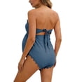 thumbnail image 3 of Maternity Women One-Piece Bathing Suit Solid Color Sleeveless Swimsuit Print Swimwear For Beach Pool Vacation, 3 of 9