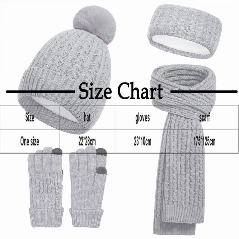 Winter Beanie Scarf Gloves Set Fleece Lined Touchscreen One Size 12 Pcs Winter Beanie Hat Scarf Touchscreen Gloves Set Fleece  main image 2