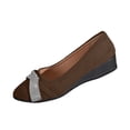 thumbnail image 2 of Business Casual Comfortable Daily Commute Shoes for Women Shallow Cut Rhinestone Plus Size Spring Summer Brown 7.5, 2 of 8