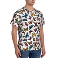 thumbnail image 2 of Bixox Men's Cute Butterfly Printed Short Sleeve Skinny Athletic T-Shirt, 2 of 6