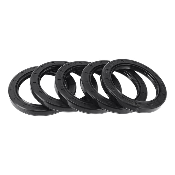 Unique Bargains Universal Oil Seal TC Double Lip w Steel Spring Seal Ring Rotary Shaft Seal 55x75x8mm High Pressure Nitrile Rubber Black 5 Pcs