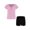 Pink, variant on Zaldita Kids Girls 2Pcs Gymnastics Training Suit Ballet Dance Costumes Short Sleeve T-shirt and Shorts Set Light Green 5-6