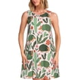 thumbnail image 1 of Vsdgher Robe d'Été Imprimée pour Femmes, Décontractée, Col en U, Robe de Plage Sans Manches, Robe Débardeur Ample avec Poche, 1 of 7