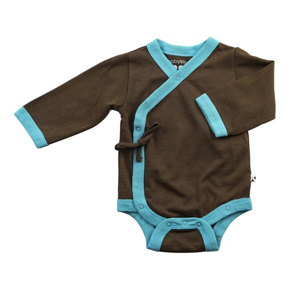 Baby Soy All-Natural Kimono Bodysuit, Chocolate, 0-3 Months