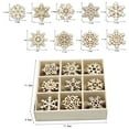 thumbnail image 7 of Travelwant 72Pcs/Set Unfinished Wooden Snowflake Ornaments Snowflake Hanging Cutouts Blank Wood Slices with Cord Christmas Craft Embellishments for Xmas Tree Decorations, 7 of 7