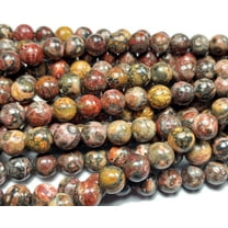 6mm Red Leopard Skin Jasper Round Beads Genuine Gemstone Natural Jewelry Making