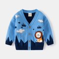 thumbnail image 2 of Otqutp Little Boy Knitted Single Breasted Cardigan Animal V-Neck and Button Down Sweater Long Sleeve Fall Knit Outerwear 1-6 Years(Blue,12-18 Months), 2 of 8